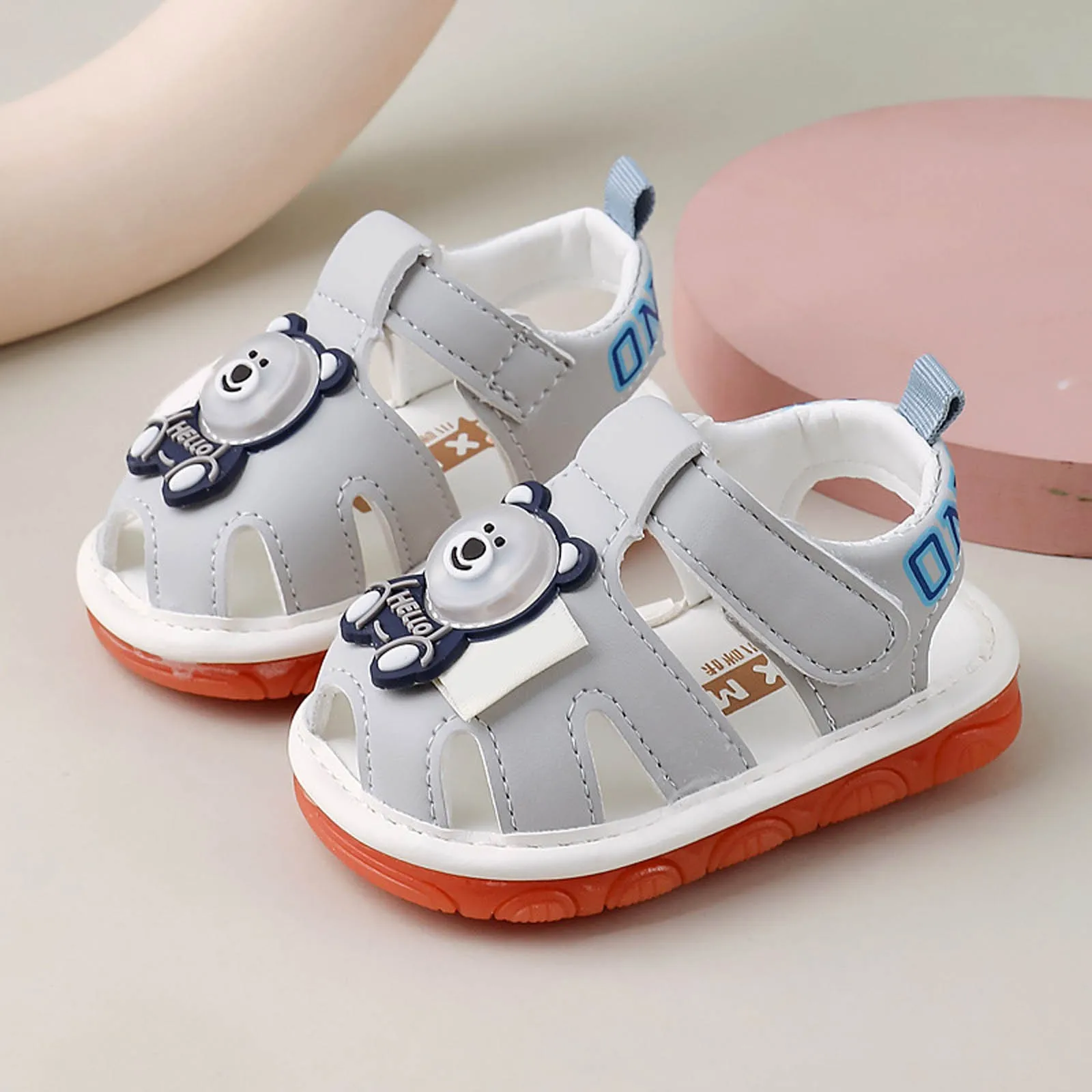 

Toddler Girl Leather Sandals Baby Toddler Infant Girls PU Leather Soft Open Toe Summer Sandals Flower Flat Bunny Slippers Baby
