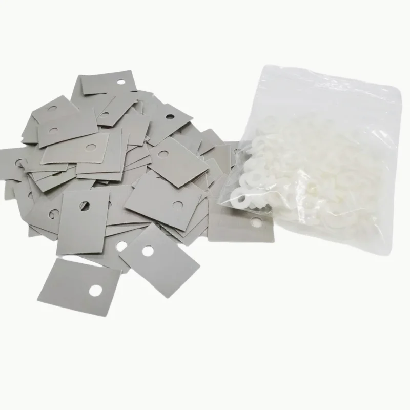 100Pcs TO-220 Transistor Plastic Insulation Washer + 100Pcs TO-220 Isolated Silicone Pad Sheet Strip