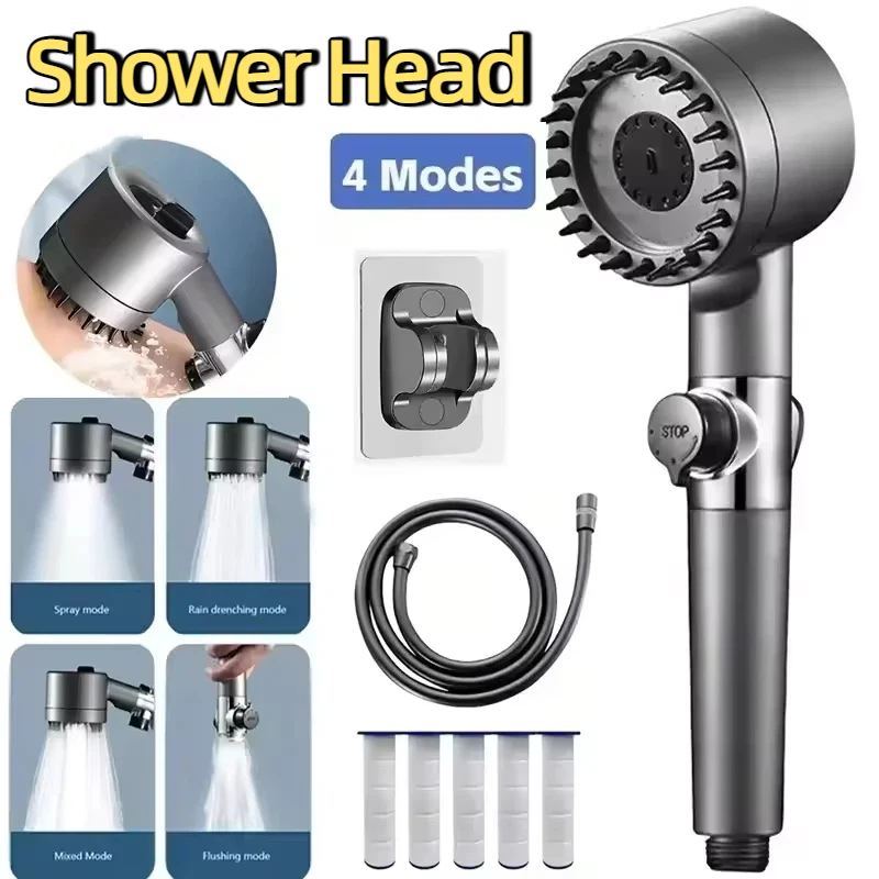 Kit de pomme de douche haute pression, pomme de douche haute pression pour salle de bain, 3 modes de pulvérisation réglables avec filtre à eau de massage 2026