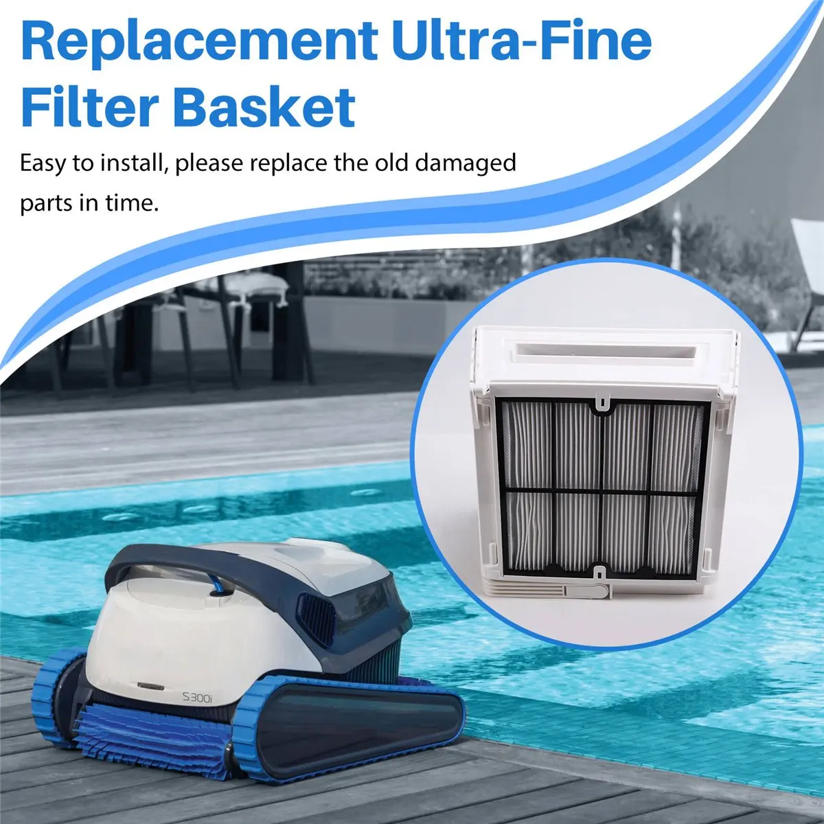 ABFW 9991458-R1 Ultra Fine Filter Basket for Robotic Pool Cleaners, Active 20,Explorer E30,M600, DX4,Triton PS