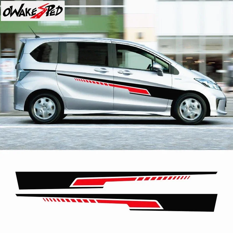 

2Pcs For Honda Freed Racing Power Styling Car Body Side Door Decors Stickers Film Auto Waterproof Vinyl Decal Tuning Accessories
