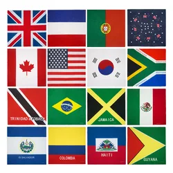 Nationale Vlag Patroon Bandana 100% Katoen Running Dancing Hoofdband UK/Korea/Brazilië/Mexico/Haïti Vlag Sjaal Hip Hop Headwrap