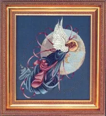 -LL36 Contains Metal Moon Counted  11CT 14CT 18CT 28CT  Dark Blue Fabric Cross Stitch Embroidery Needlework Sets Home Decor