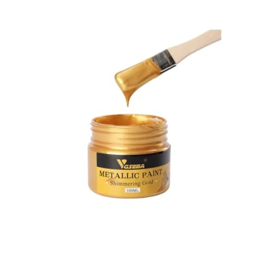 

Acrylic Paint Metallic Gold, Non Toxic, Non Fading, 100ml Gold Leaf Paint for Art, Painting, Handcrafts, Ideal for Canvas Wood