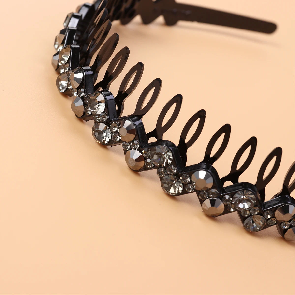 

Girls Toothed Hairhoop Large Crystal Teeth Comb Hairband Party Halloween Christmas Daily Wear Rhinestone Hair Hoop