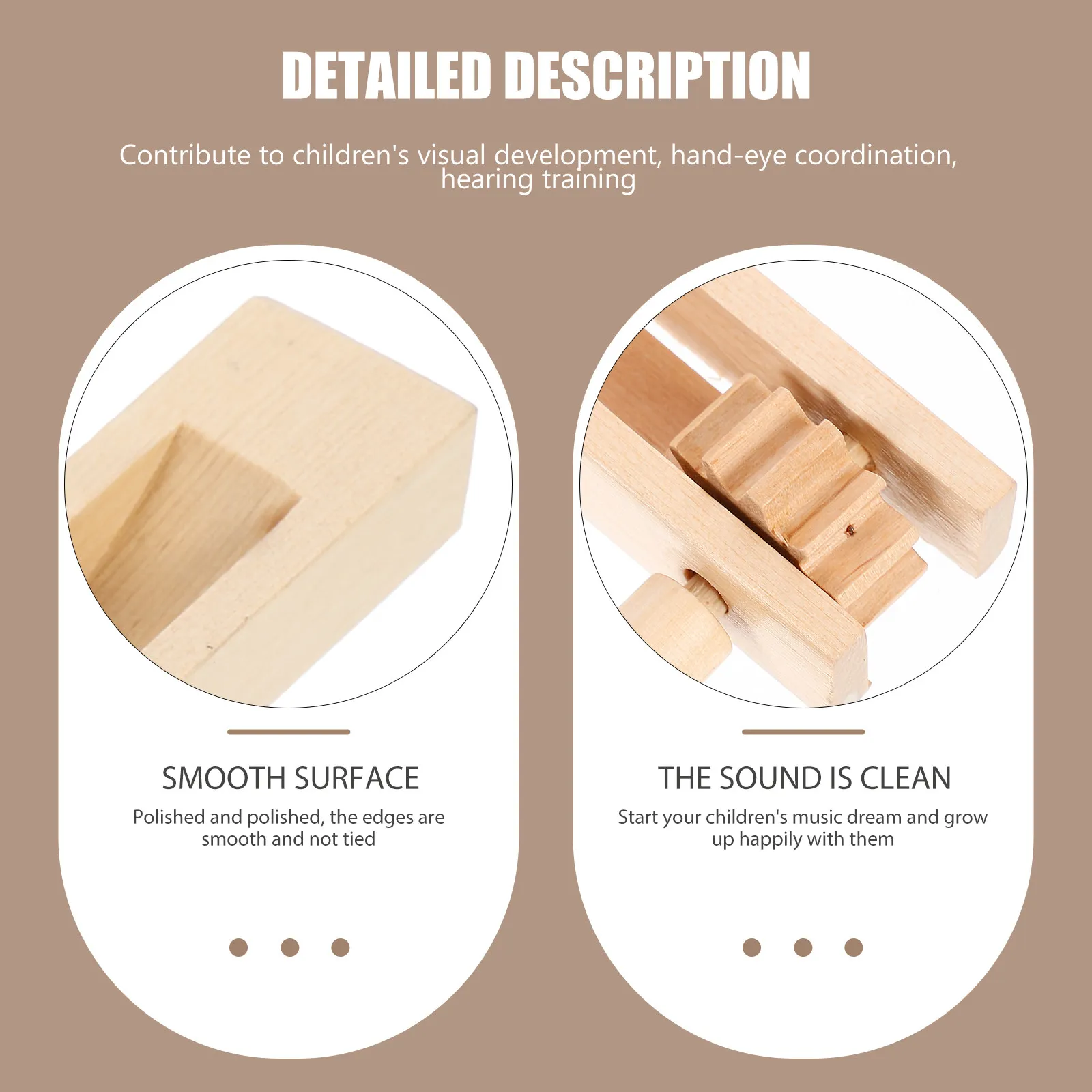 1 unidad de Matraca de madera, instrumento musical infantil educativo de percusión manual tradicional para la educación musical temprana