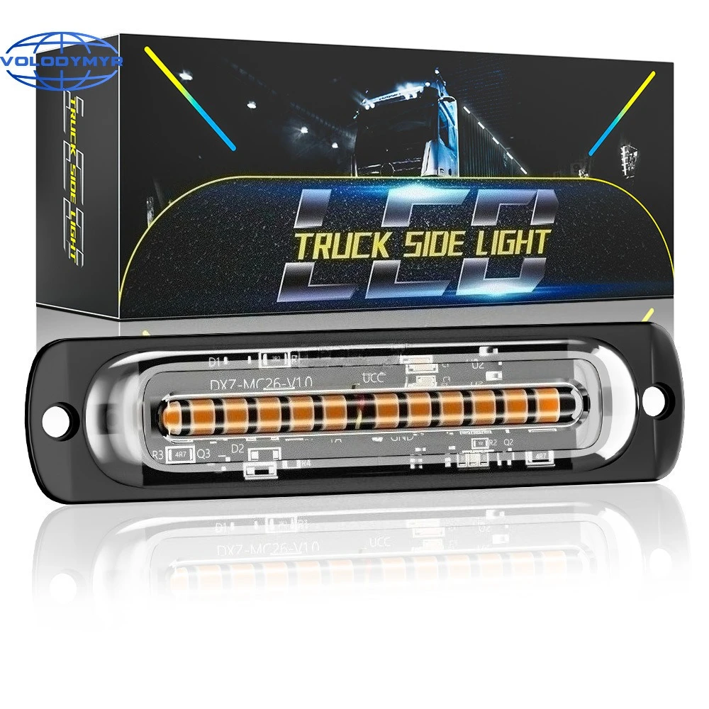

Volodymyr Truck side light strip ultra-thin side flash 12LED Strobe light signal warning light 12-24V