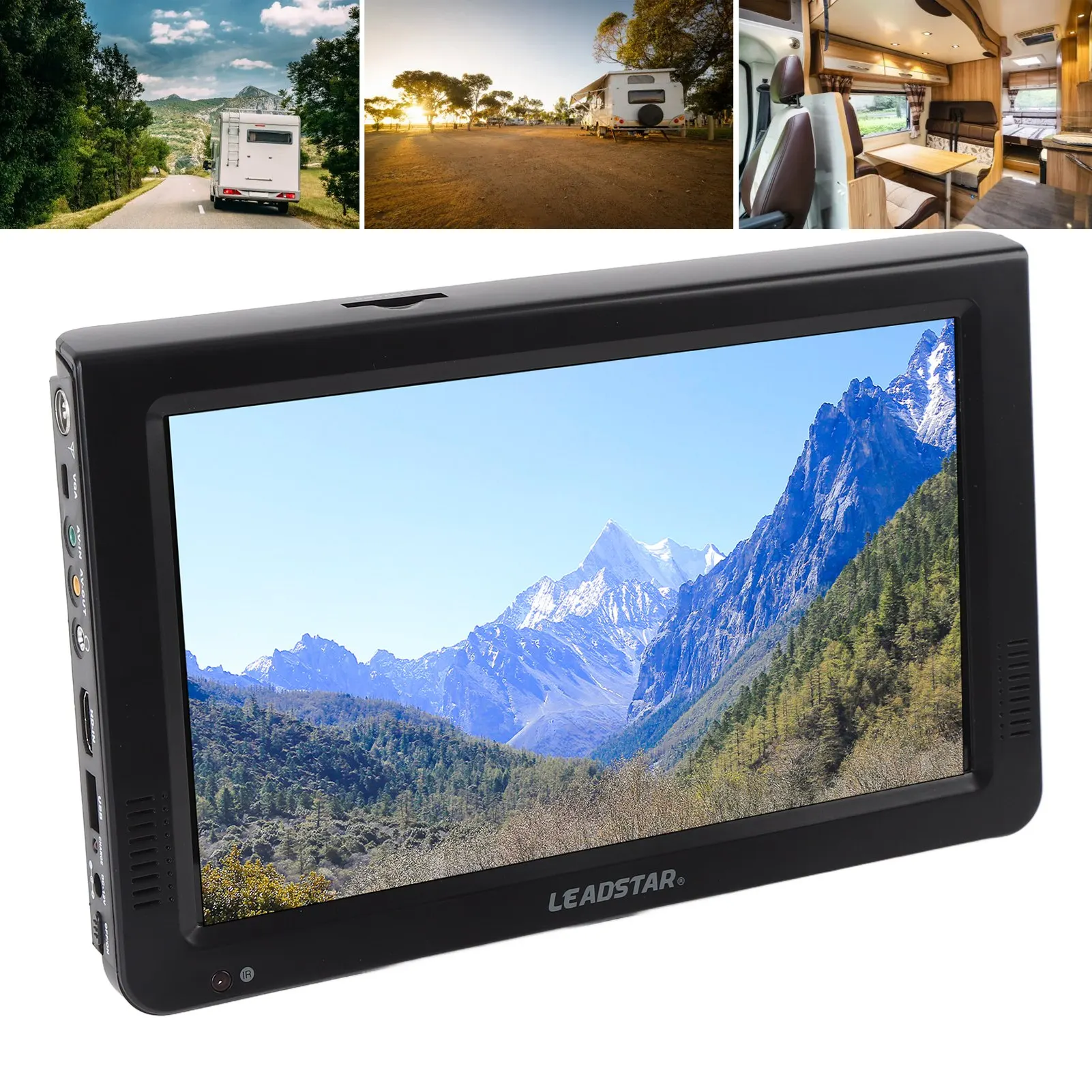 10 Inch Portable TV LED Color Screen 4000mAh Battery Clear Display High Sensitivity Digital TV 1080P Video Playback for Travel