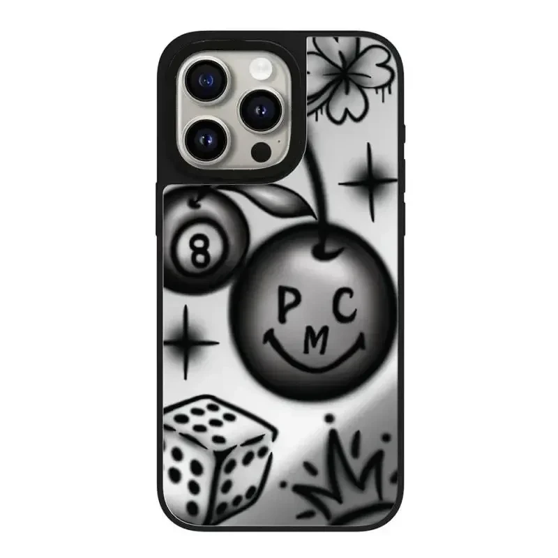 

Cartoon Bomb Dice Magnetic Mirror Surface Phone Case Cover for IPhone 11 12 13 14 15 Pro Max Case