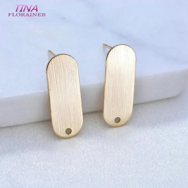 21*12 MM 14K Gold Color Plated Brass Oval Shape Stud Earrings High Quality Diy DIY Jewelry Making Finding Accessories