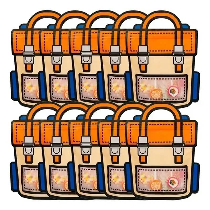 

ABSF 40PCS Gifts Packaging Bags Cartoon School Bag Shape Candy Snack Self-Lock Bags For Kids Birthday Party Decors Gifts