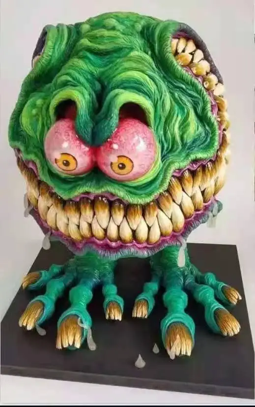 Halloween Rat Crazy Mouse Rat Fink Autoreparateur Beeldjes Hake Head Doll Desktop Decoratie Ontwerp Ambachten Geschenken Sculptuur Model