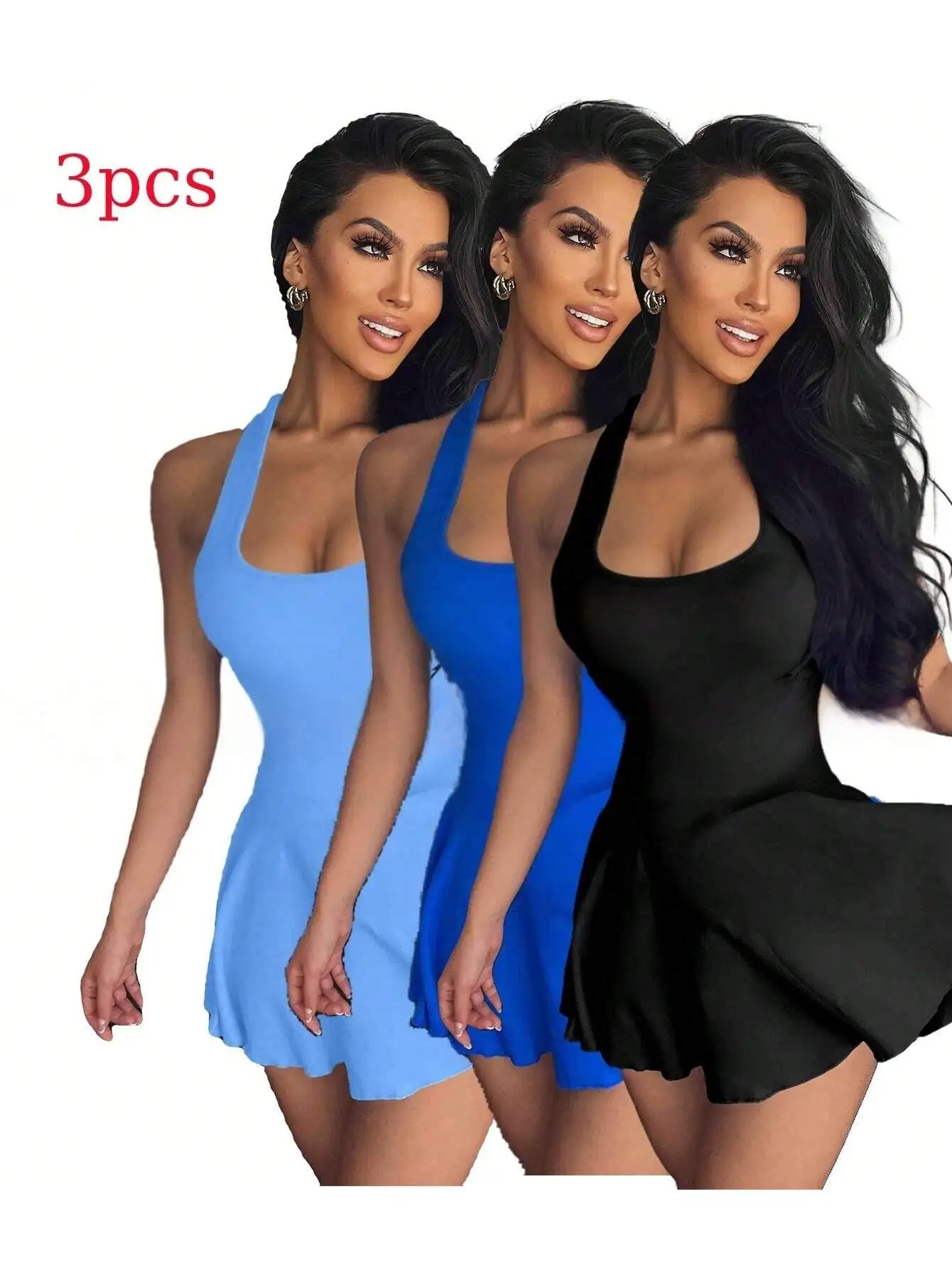 

3 PACK Womens Yoga Dress Ultimate Comfort Free Movement High Waist Tummy Control