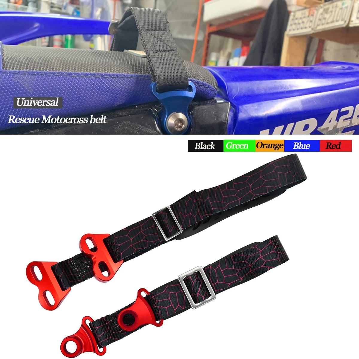 Motorcycle CNC Front Rear Rescue Traction Strap Pull Sling Belt For Kawasaki KTM Yamaha Honda CRF250R CRF450R 125-500 Universial