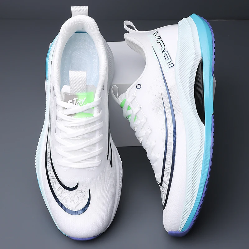 Lightweight Breathable Running Shoes Mesh Upper Shock Absorption Sports Sneakers for Teens and Students Professional Cushioning