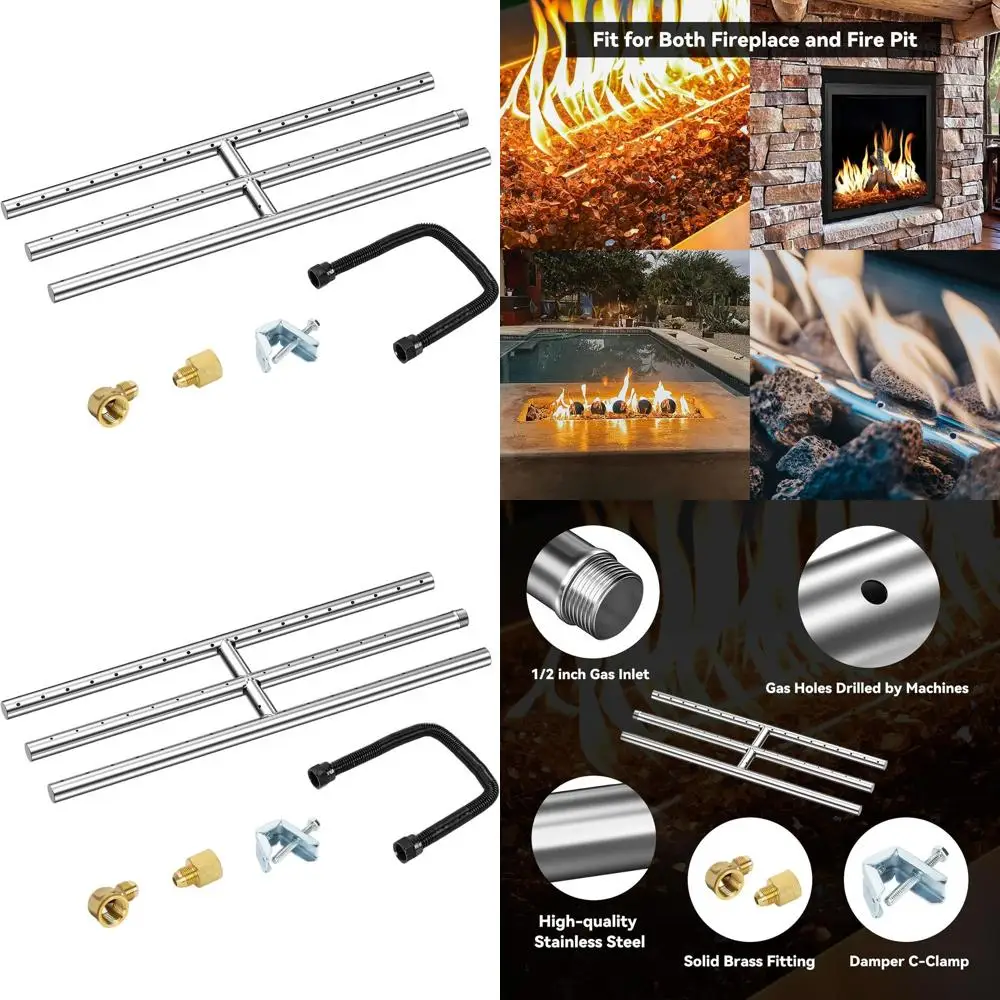 

Прямоугольный газовый камин 18 x 6 футов с H-образной горелкой, 3-трубной системой, из нержавеющей стали 304, подходит для использования внутри и снаружи помещений