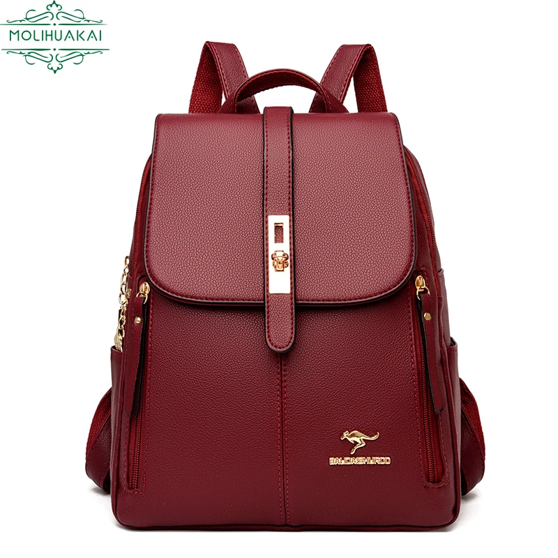 

2022 New Women Genuine Leather Backpacks Fashion Shoulder Bags Female Backpack Ladies Travel Backpack School Bags For Girls