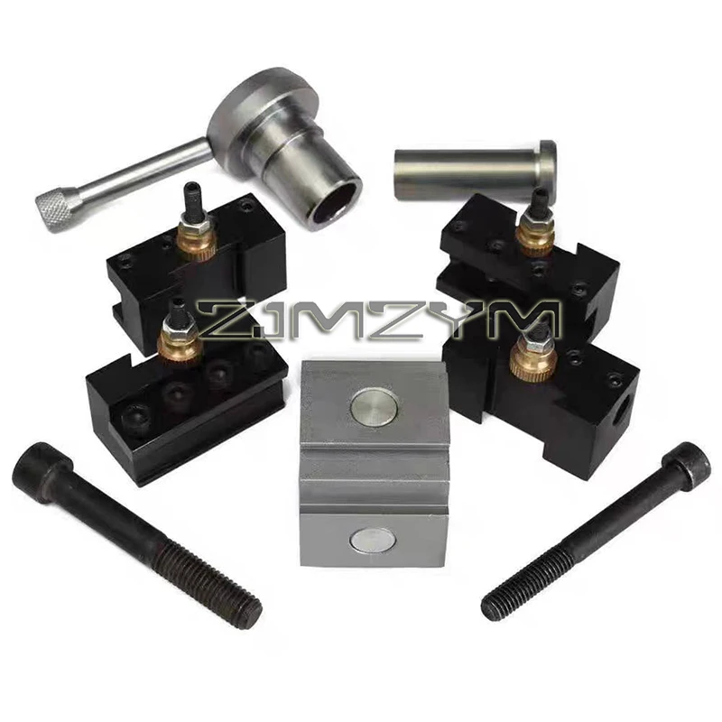 Mini Quick Change Tool Lathe Tool Holder Post Cutter Holder Screw Kit Set Boring Bar Turning Facing Holder Wrench