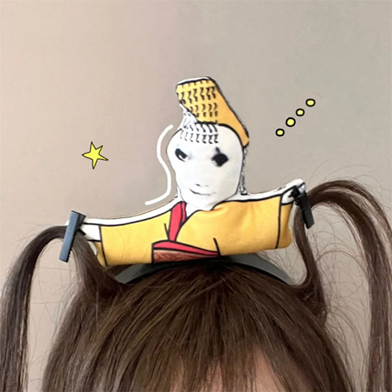 Funny Chinese Style Girl Hairband Wide-brimmed Hairpin Photo Headdress Women Creative Funny Cute Wash Face Hair Hoop Girls Gifts