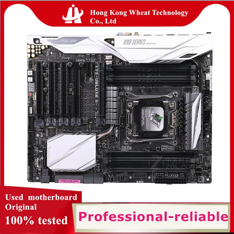 For Intel X99 X99-DELUXE II  motherboard Used original LGA 2011-3 LGA2011 V3 DDR4 128GB USB3.0 SATA3 Desktop Mainboard