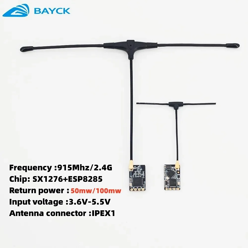 10PCS BAYCK ELRS 915MHz / 2.4GHz NANO ExpressLRS Receiver with T type Antenna Support Wifi upgrade for RC FPV Drones Parts