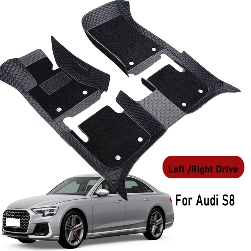 Car floor mats for Audi S8 2013 2014 2015 2016-2017 Custom Auto Foot Pads Automobile Carpet Cover Interior Accessories