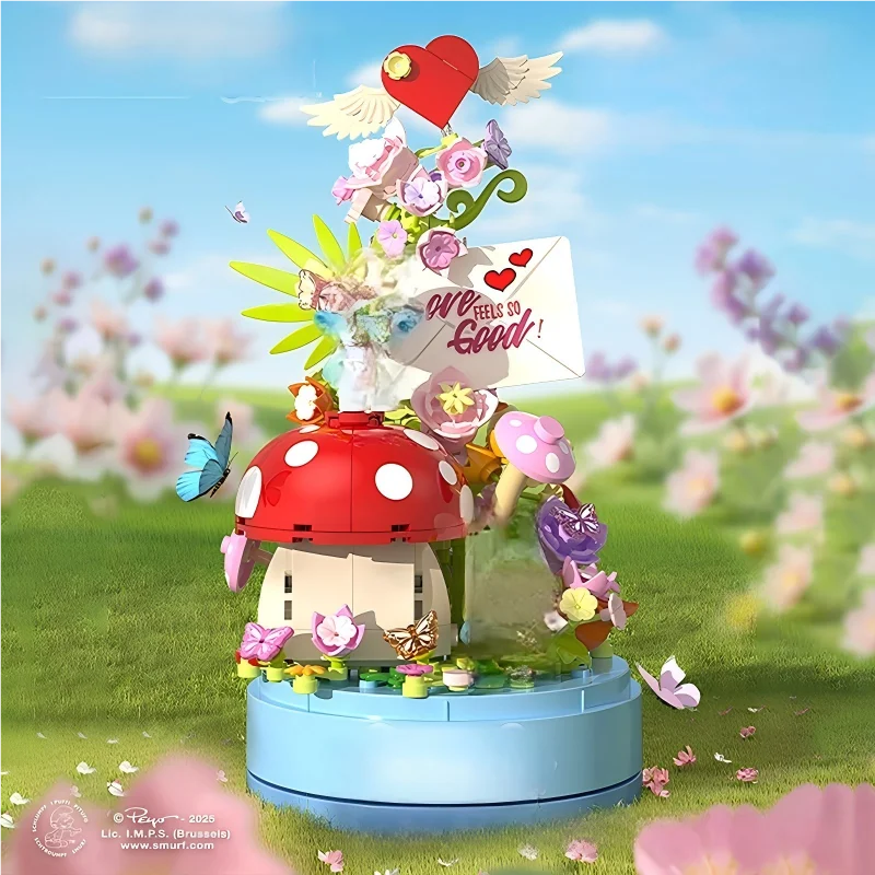 

MOC Creative Music Box Building Blocks Fairy Tale Mushroom Castle Construction Animal Friend Doll Birthday Toys Gifts for Girls