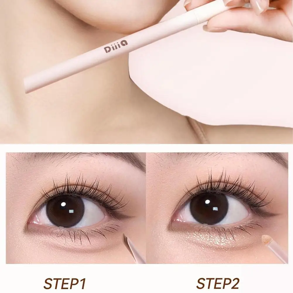 Cabeça dupla fosco rosa deitado seda caneta à prova dwaterproof água natural coreano lápis maquiagem cosmética sombra brilho la d1k0