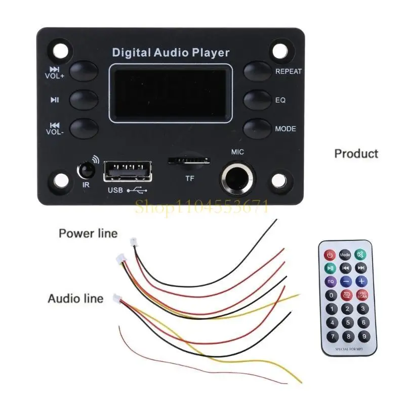 Best seller 5V/12V Bluetooth-Bluetooth-Compatible 5.0 Receiver Modulo Mp3 Decodifica del lettore con FM Functio per suono