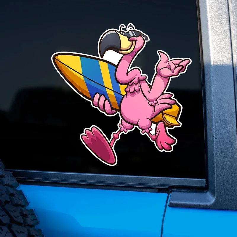 Cartoon Flamingo Car Bumper Window Stickers Waterproof Decoration For Car Fashion Decals Vinyl Material Creative Stickers