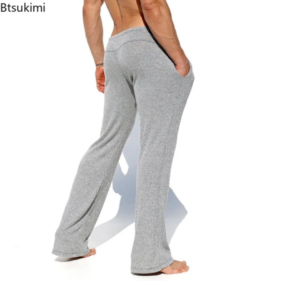 Hot Sales Sweatpants Men's Loose Straight Pants Stretch Soft Breathable Tracksuit Long Pants Simple Home Lounge Yoga Pants Male