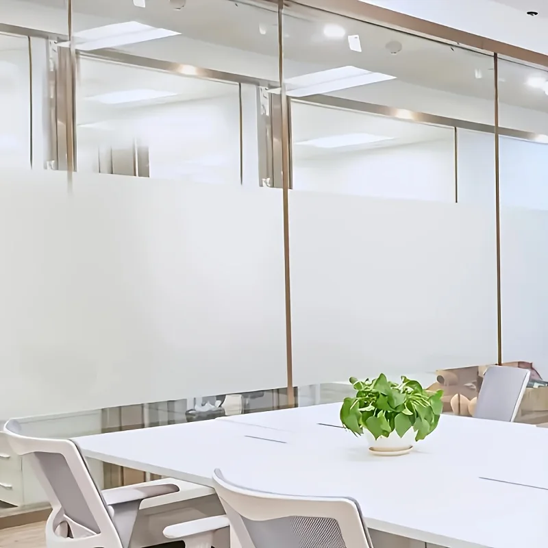 Frosted Privacy Window Film Static Cling No Glue Heat Control Removable UV Protection for Home Bathroom Office Glass