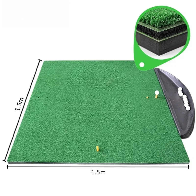 GSM 1.5mx1.5m 3D Golf Practice Mat Premium 4 Layer Golf Hitting Mat