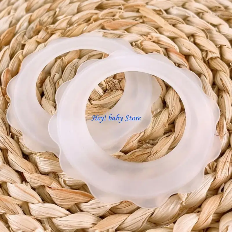 Q1FE Silver Nursing Cups Pelindung Pad Silcone Rings Bayi Baru Lahir Esensial Menyusui Puting Pelindung Cincin Aksesori