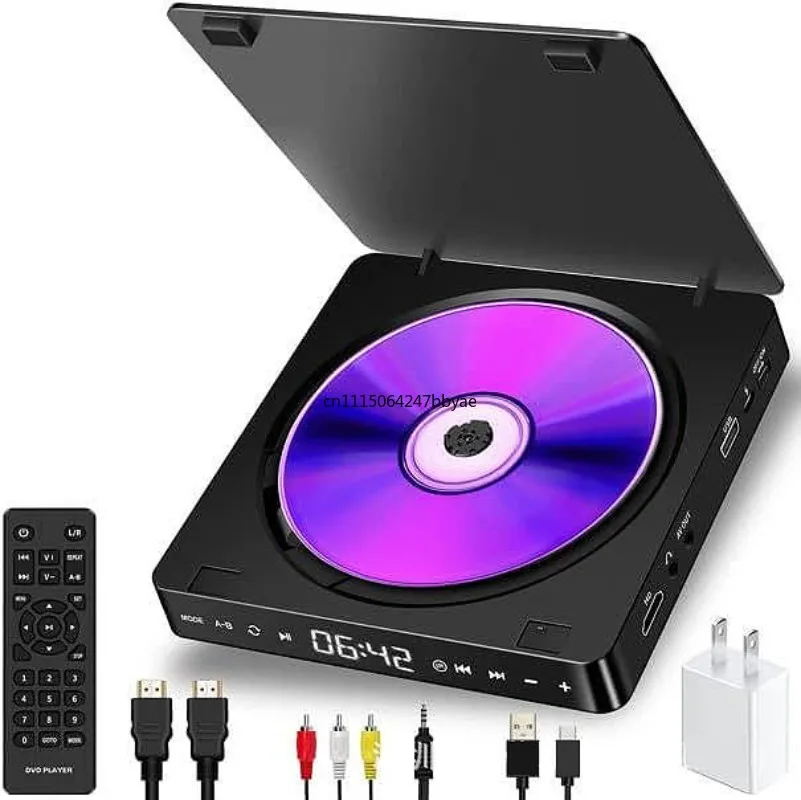 For Mini HD CD VCD Disc Player with Display Screen & Remote Control Home Audio Video Playback Device for Kids