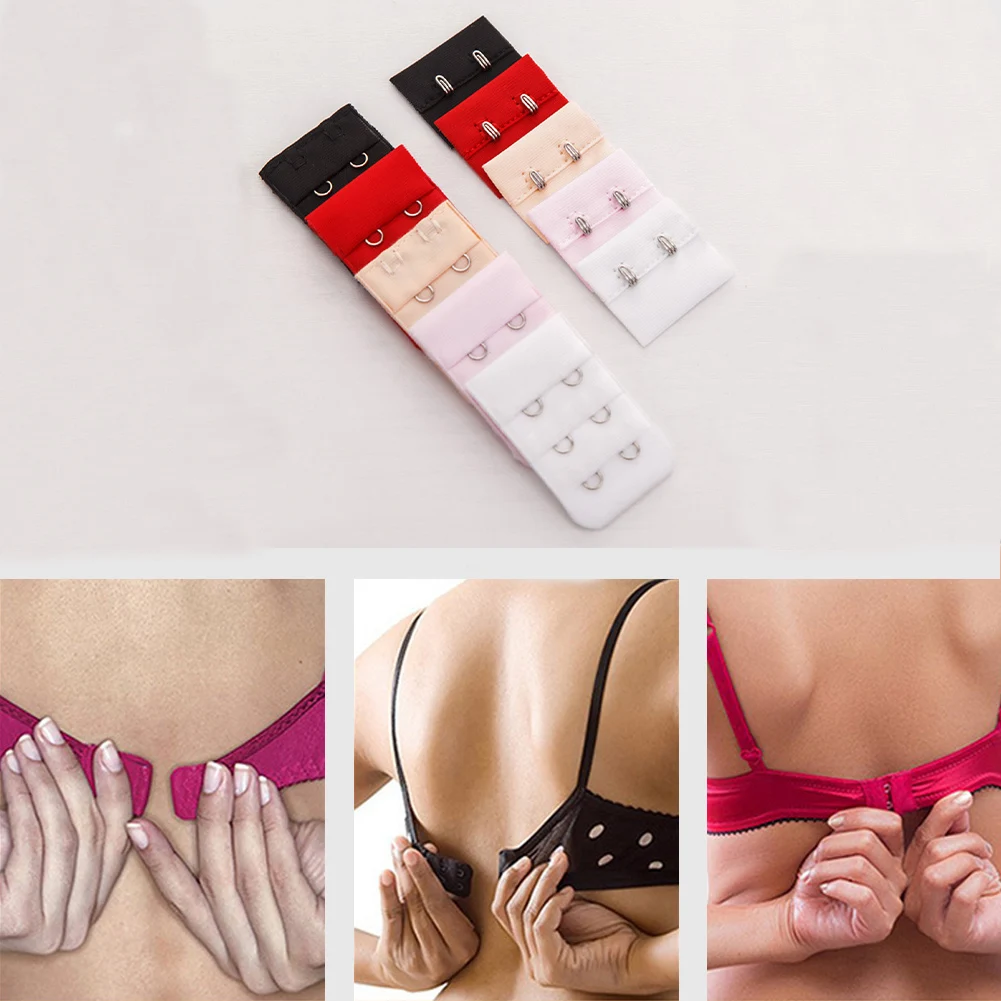 Elastic Bra Extended Buckle Lengthened Adjustable Underwear Buckle Two Buttons On The Back 3 Hooks Replacement Extender Strap