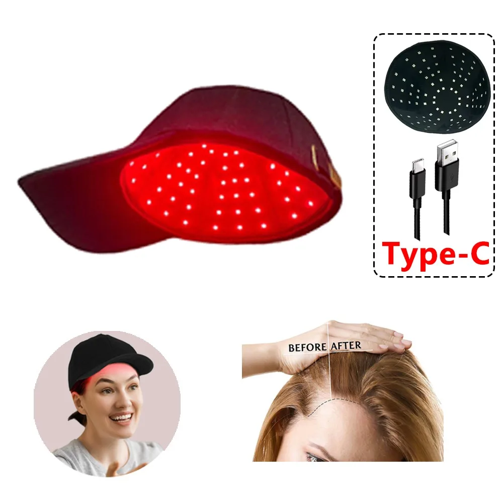 96 LEDs Lamp Beads Red Light Cap Hair Fast  660nm&850nm Infrared Light Regrowth Hat Red Light Device for Hair Loss  Anti-hair