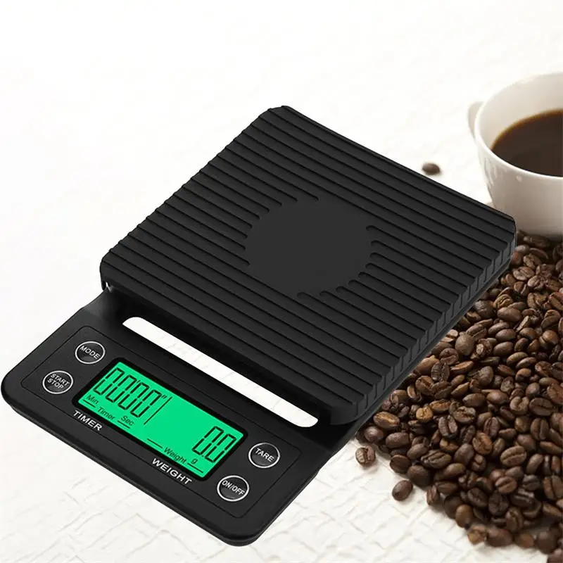 Bilancia per la caduta del caffè di precisione nera da 1 pz bilancia per la caduta del caffè da 0.1g con Timer bilancia da cucina digitale bilancia