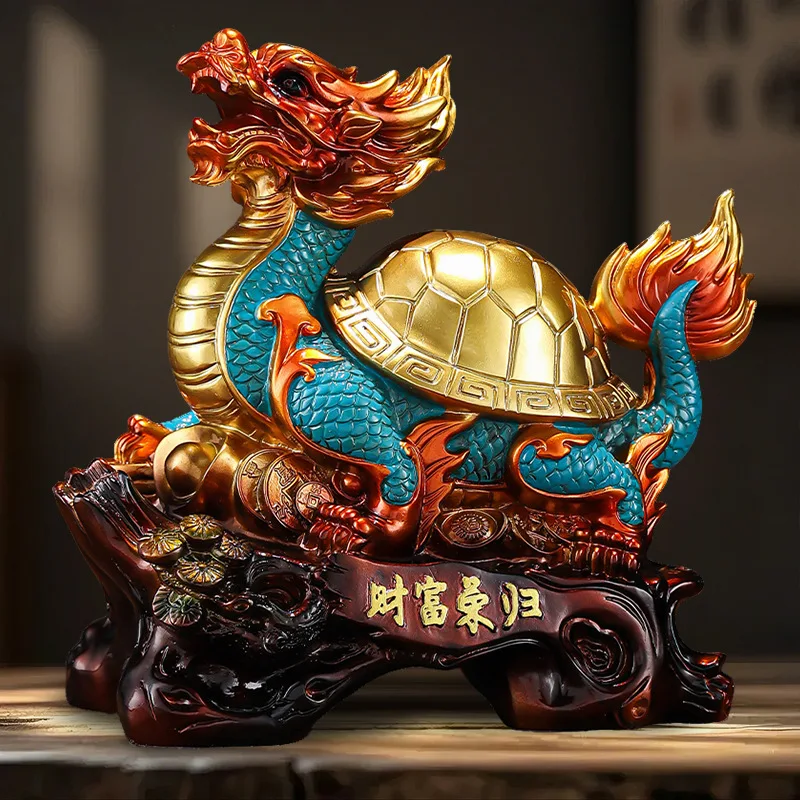 

Dragon turtle ornament lucky office desktop home living room entrance decoration gift