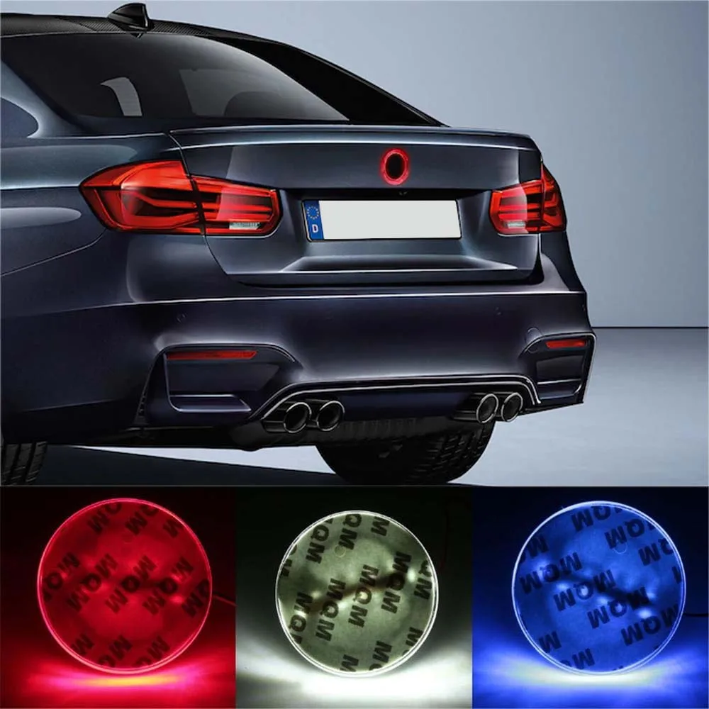 12V Car LED Blue Emblem Backgound Light Lamp Sticker 82mm Auto Decoration White/Blue/Red For BMW 3 5 7 Series X3 X5 X6