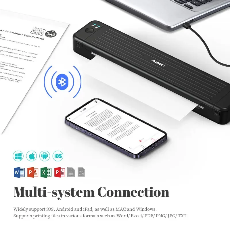 AIMO New Arrivals 300 Dpi High Resolution Portable Mini Printer Thermal Transfer Printer