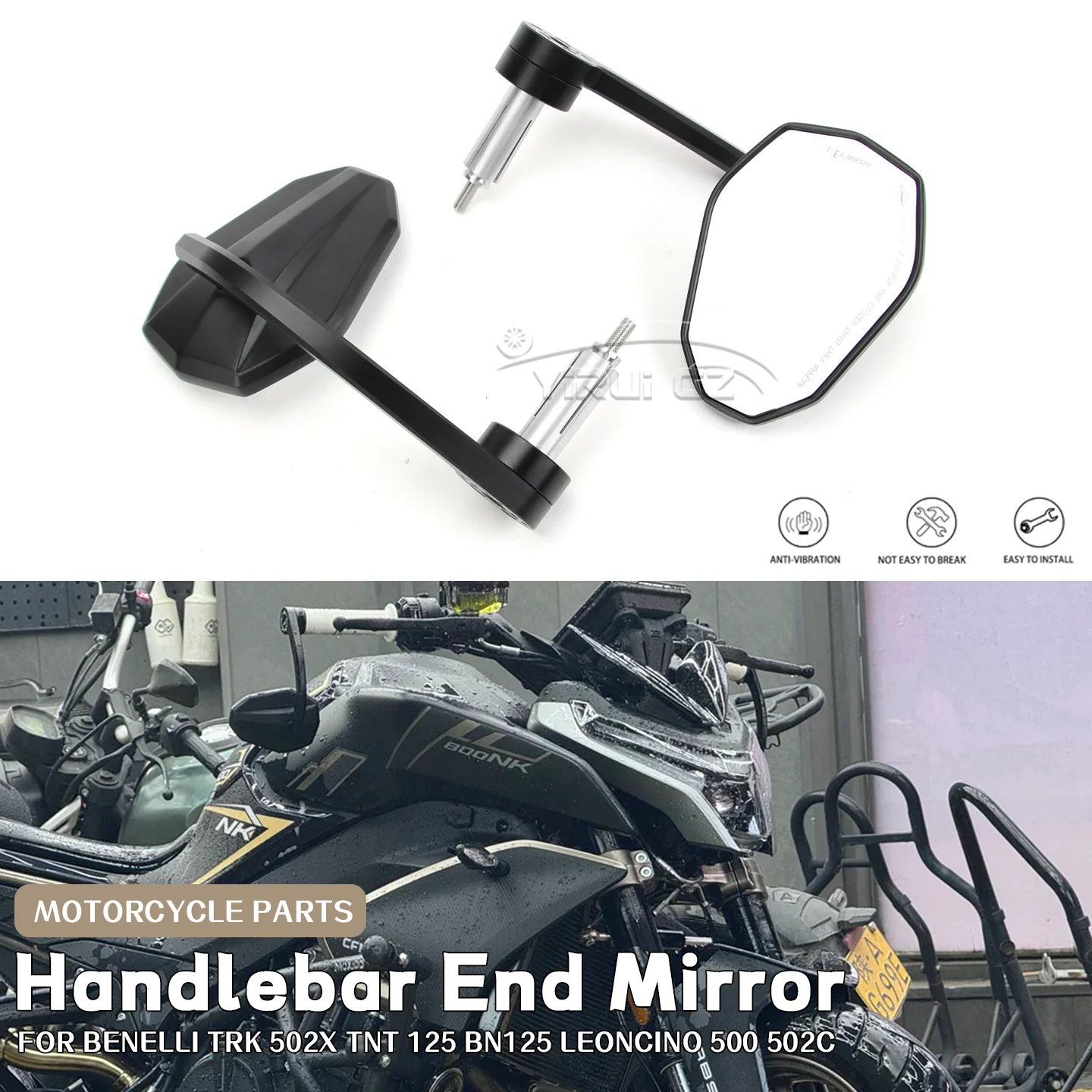 

Зеркало на конце мотоцикла для Benelli TRK 502X TNT 125 BN125 Leoncino 500 502C, боковые зеркала заднего вида на конце руля, широкое видение