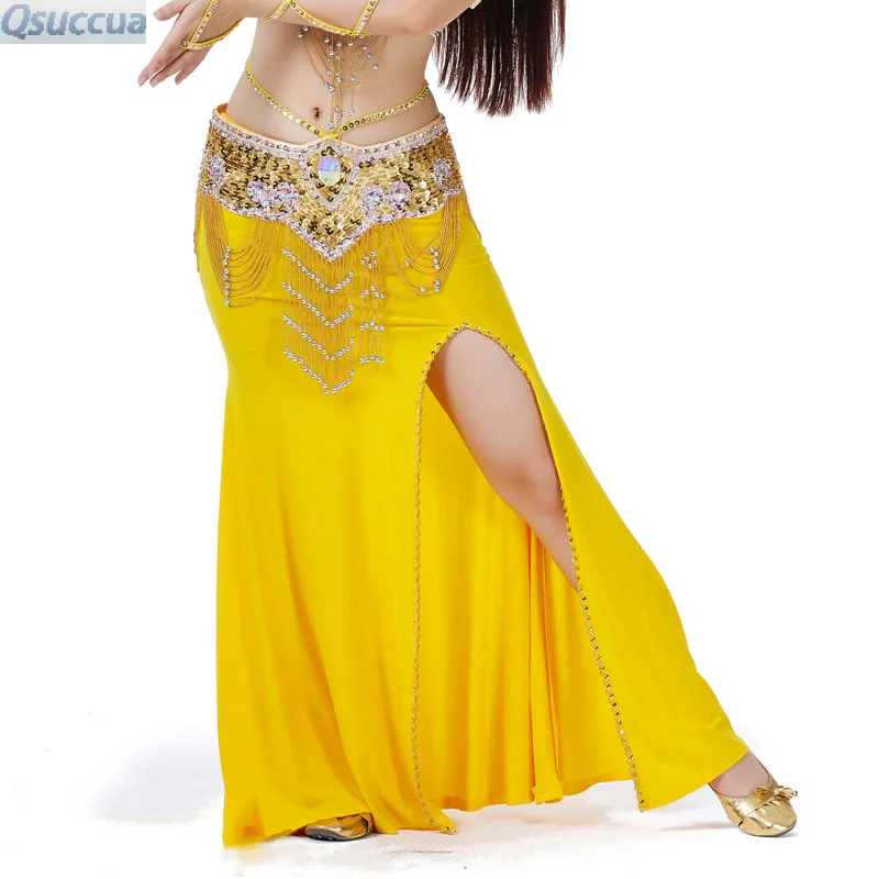 

Belly Dance Beaded Skirt Crystal Cotton Tassel Skirt High-End Costume Skirt