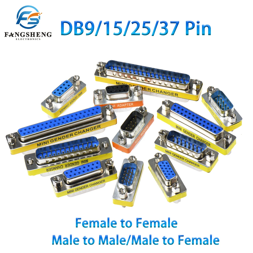 DB9 DB15 DB25 DB37 9PIN Male to Female/Male to MaleFemale to Female/ Mini Gender Changer Adapter RS232 Serial plug Com Connector