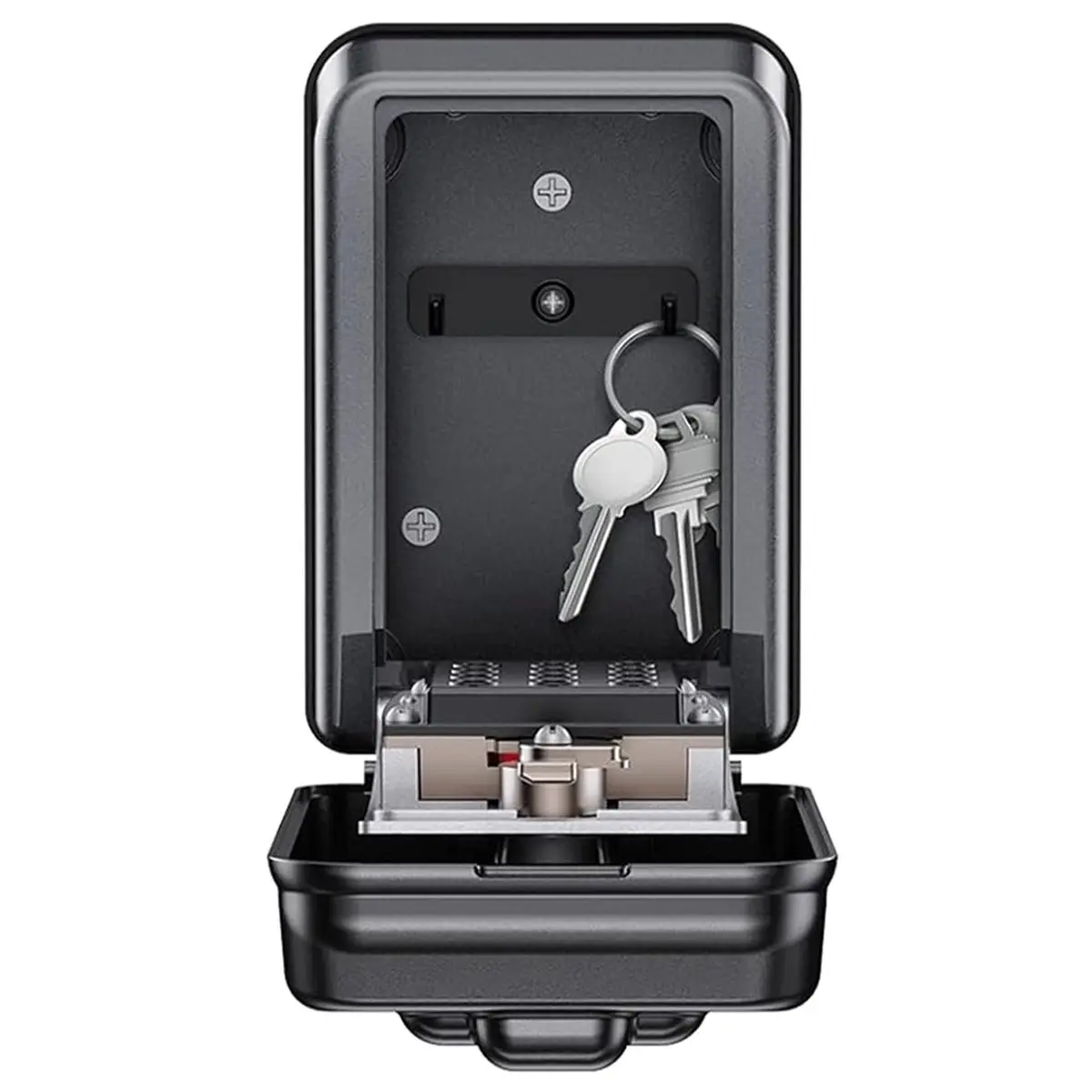 Industrial Tools Wall Safe Key Lock Box, 12 Digit Combination Lock Box with Resttable Code, Large & Weatherproof , Key Safe Stor