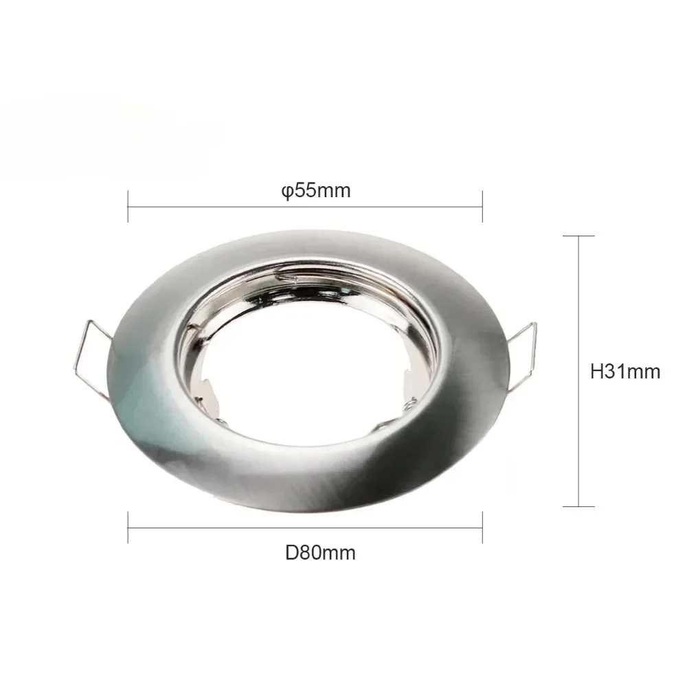 JOYINLED Round Black Metal GU10 MR16 Recessed Spotlight Frame 55mm Cutout Downlight Trim Ceiling Light Housing Fixture
