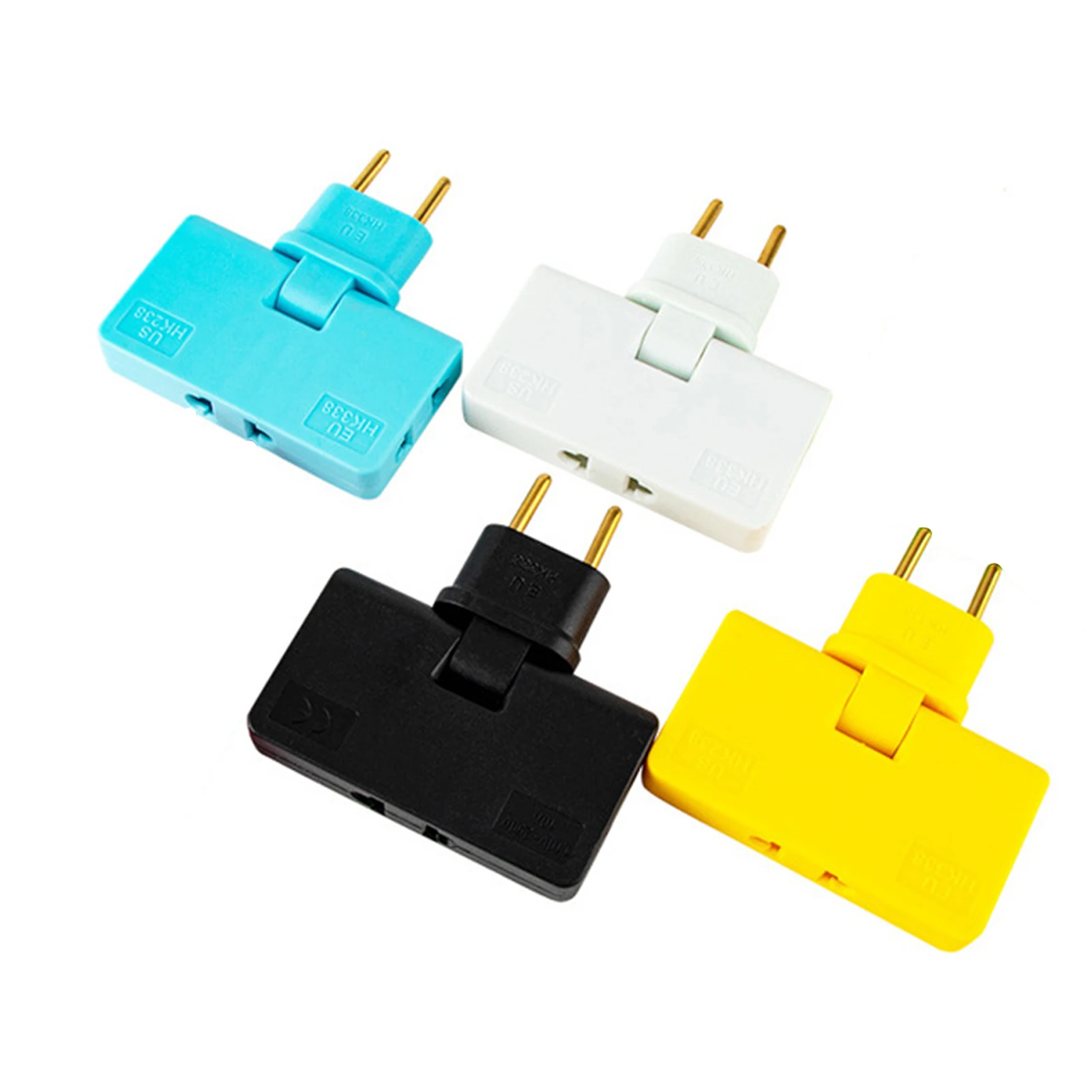 EU ปลั๊กต่อไฟฟ้า3 In 1อะแดปเตอร์ Mini Outlet Power Splitter แปลง180องศาหมุนปรับ