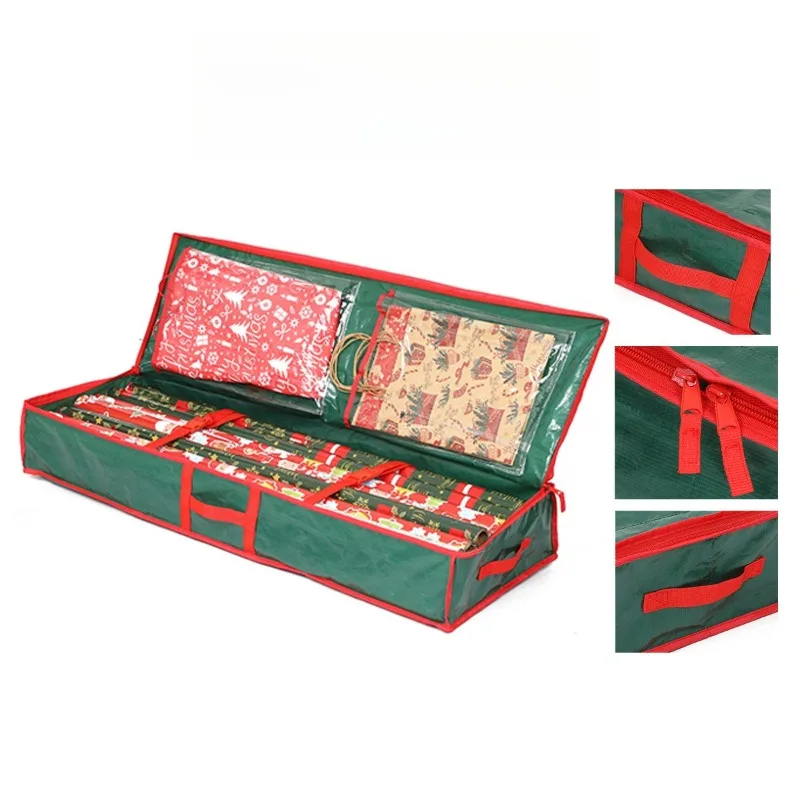 عيد الميلاد حقيبة التخزين عطلة هدية ورق التغليف التشطيب حقيبة عيد الميلاد كرتون لفة ورقة حقيبة التخزين 2025 جديد