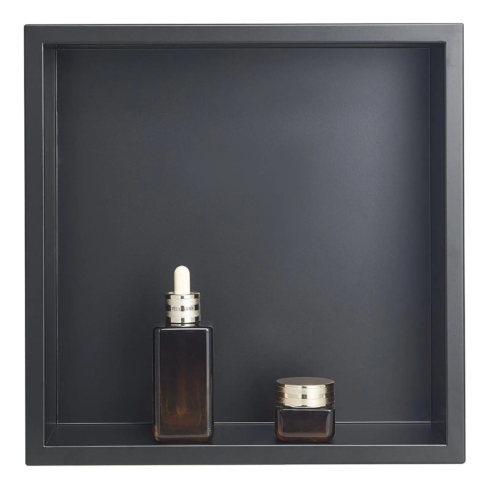 

13x13x4in Stainless Steel Wall Niche Black Recessed Waterproof Design with 92° Interior Corner for Showers Kitchens