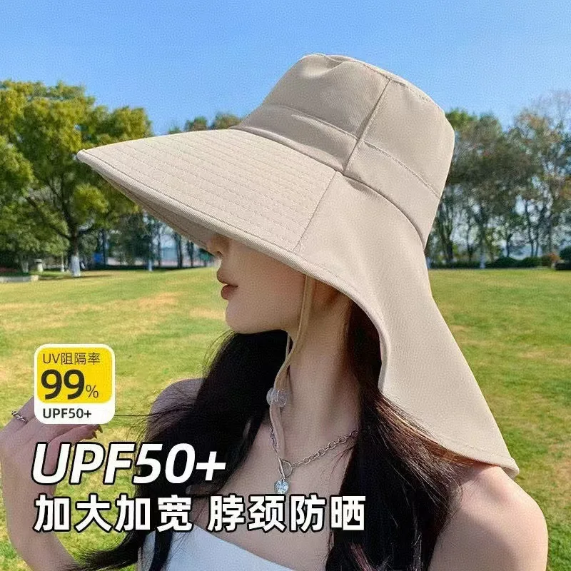 Summer Sun Hat, Women's Large Brim, Face Covering Sun Hat, Outdoor UV Resistant Fisherman Hat - view 2
